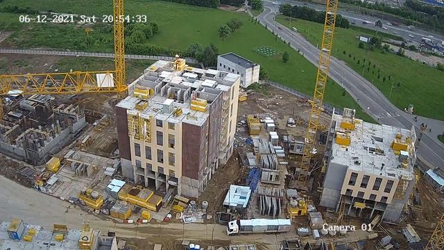 ЖК "Зеленая вертикаль" Июнь 2021 - ход строительства (Камера 2) полный месяц смотреть онлайн