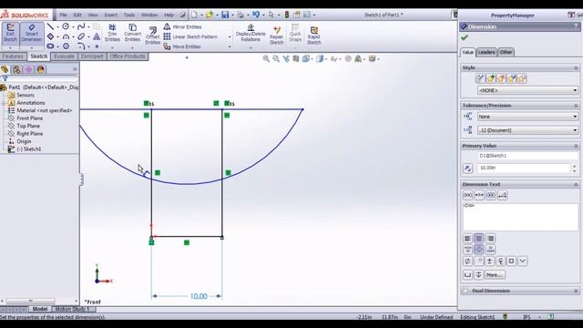 How To Dimension, Constrain, and Add Relations To A Sketch In Solidworks смотреть онлайн