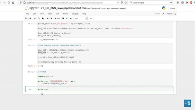 [5] Cara Menyimpan dan Menggunakan Model Machine Learning Sklearn dengan Pickle dan Joblib смотреть онлайн