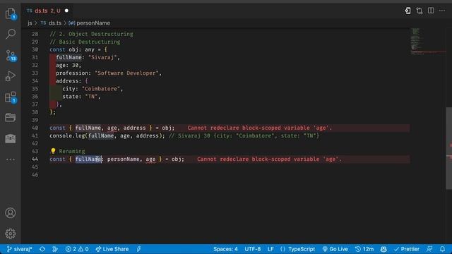 TypeScript Destructuring: Simplify Your Code! - தமிழ்(Tamil) @sdev_in смотреть онлайн