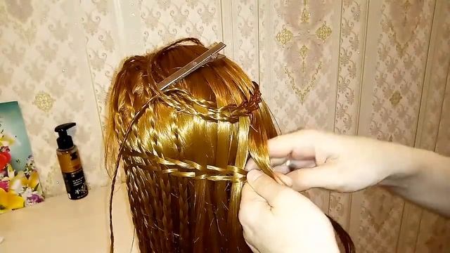 Урок 86. Плетение"Сетка". Оригинальная и красивая прическа.Легкая и необычная прическа. смотреть онлайн