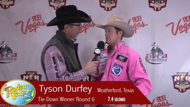 Tyson Durfey 7.4 second Tie-Down | NFR 2016 | Round 6 смотреть онлайн