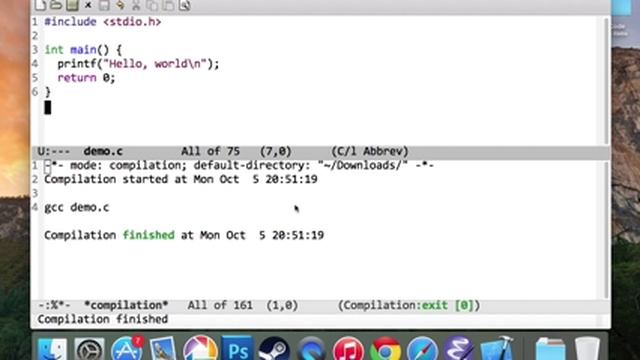 How to compile and execute a C program in Emacs смотреть онлайн