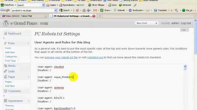 IMA 09 wordpress plugin - robotstxt смотреть онлайн