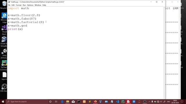 math inbuilt function in python (tamil) | Quick through смотреть онлайн