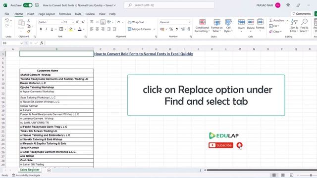How to Replace Bold Fonts to Normal Fonts Using Find & Replace in Excel смотреть онлайн