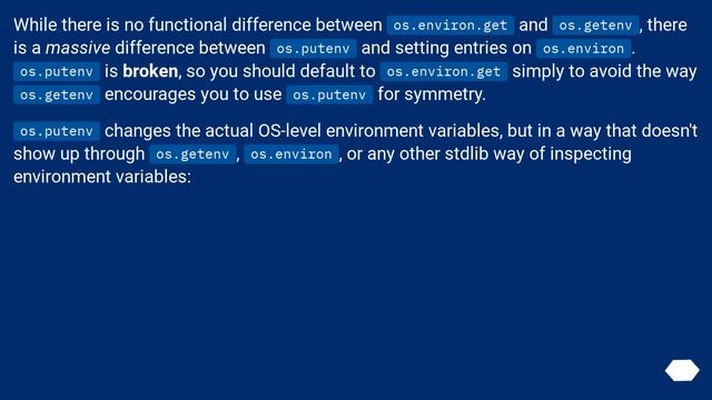 Difference between os.getenv and os.environ.get смотреть онлайн