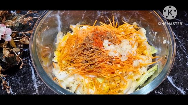 КОЧАН КАПУСТЫ и одна морковка! Обальденная капуста по корейски! смотреть онлайн