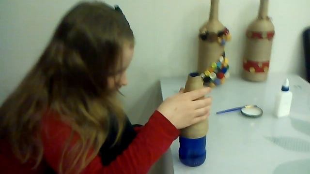 Декор бутылки шпагатом. смотреть онлайн