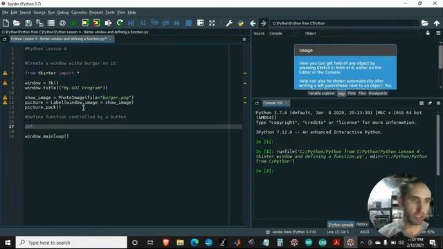 Python Lesson 4 - Tkinter Windows, GUI, Display Images, Buttons, Define Functions смотреть онлайн