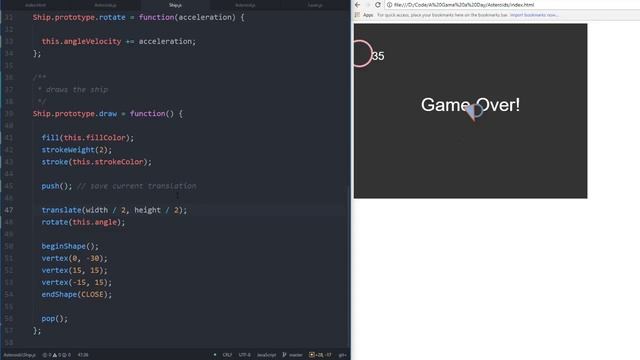 Refactoring A Game A Day 15 - JavaScript Asteroids! смотреть онлайн