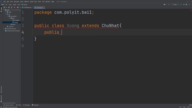 [MOB1014 - Java 1] Lab 7 Bài 1: Xây dựng lớp Vuong kế thừa lớp ChuNhat (Source Code Download) ✔ смотреть онлайн