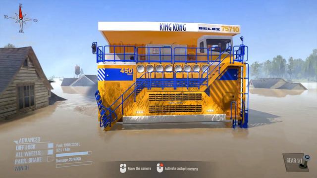 Spintires MudRunner - BELAZ Giant Truck Driving Through Road Collapse смотреть онлайн