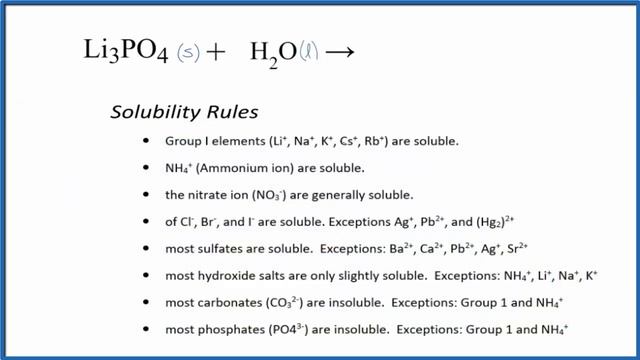 How to Write the for Equation for Li3PO4 + H2O (Lithium phosphate + Water) смотреть онлайн