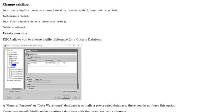 Databases: Changing default permenant USERS tablespace to bigfile смотреть онлайн