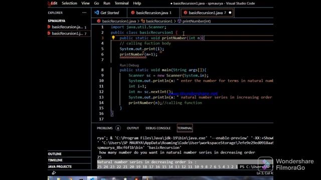 print natural numbers in increasing order in java #recursion смотреть онлайн