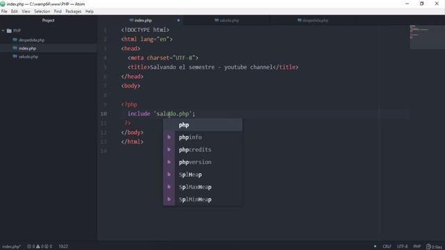 Tutorial php: Incluir archivos php con 'include' смотреть онлайн