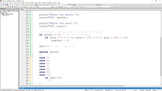 C Programming Example: Find the next day on Calendar! смотреть онлайн