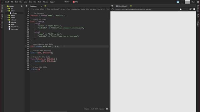 How to create a CSV file using PHP смотреть онлайн