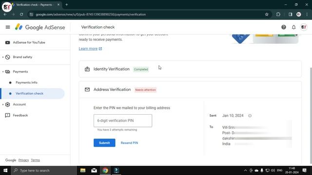 How to Verify Google AdSense Pin in 2024 | Google AdSense Pin Verify Kaise Kare | @salmantech2021 смотреть онлайн