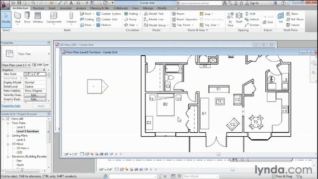 S01E03:The differences of interface between Revit and AutoCAD - Revit 2014 Tutorials смотреть онлайн