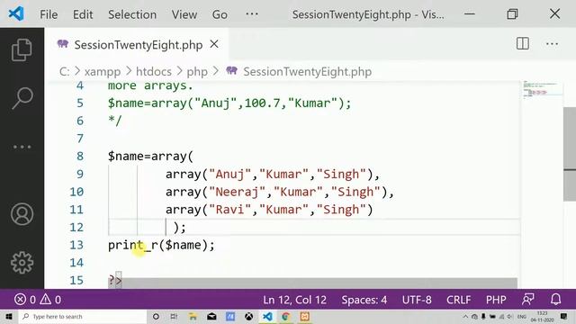multidimensional array | multidimensional array in php | multidimensional array in hindi | php смотреть онлайн