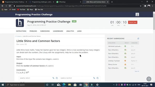 Hacker Rank Challenges Solutions / Little Shino and Common factors / Fredo and Array Update смотреть онлайн