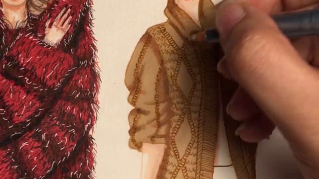 How to draw wool knit effect طريقة تلوين خامة الصوف (Speed Drawing) смотреть онлайн