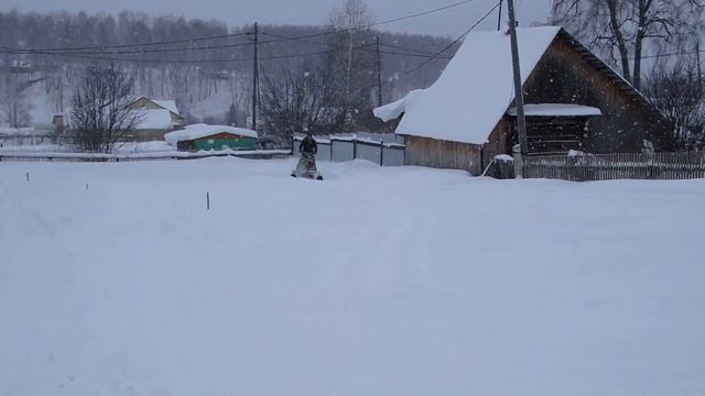 Покатушки на самодельном снегоходе смотреть онлайн