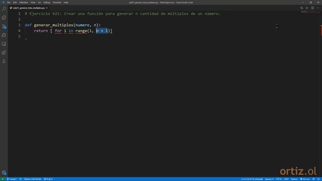 Python - Ejercicio 621: Crear una Función para Generar n Cantidad de Múltiplos de un Número Dado смотреть онлайн