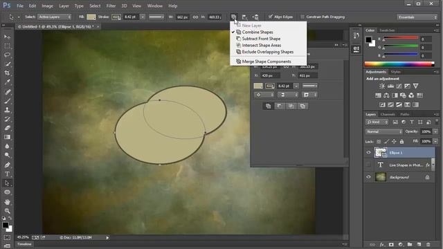 Live Shapes in Photoshop CC смотреть онлайн