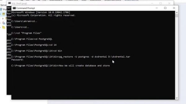 How To Restore Load PostgreSQL Database Using CMD/Command Prompt/PSQL Tool || PostgreSQL Database