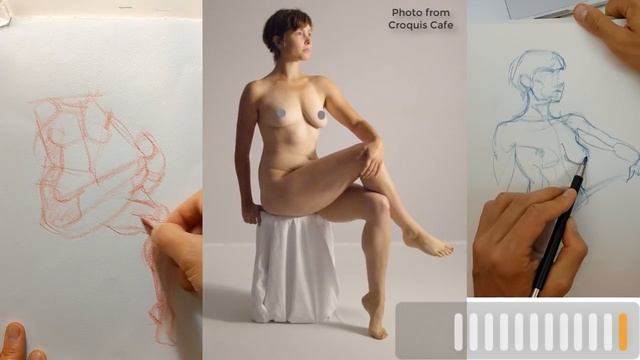 Draw Along Club 7 - life drawing PRACTICE with reference photos смотреть онлайн