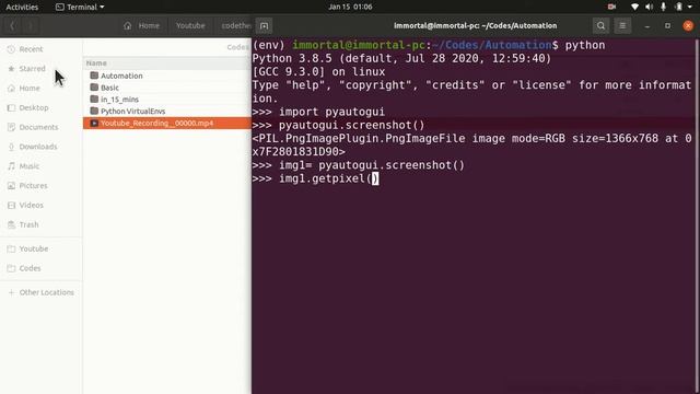 Python Automation #2- Taking screenshot using pyautogui, python. смотреть онлайн