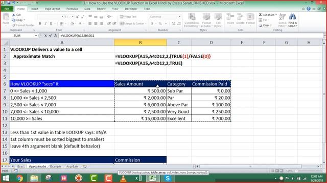 Excel Class in Hindi- How to Use the VLOOKUP Function in Excel Hindi by Excels Sarab смотреть онлайн