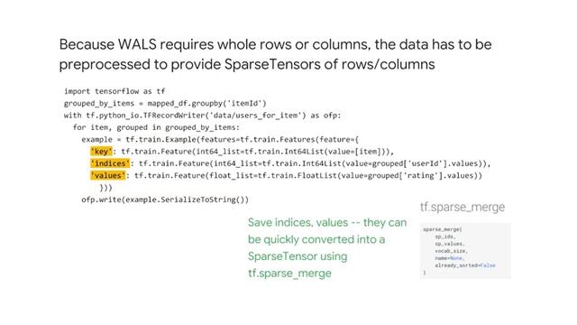 1.5.1. Creating Sparse Tensors For Efficient WALS Input смотреть онлайн