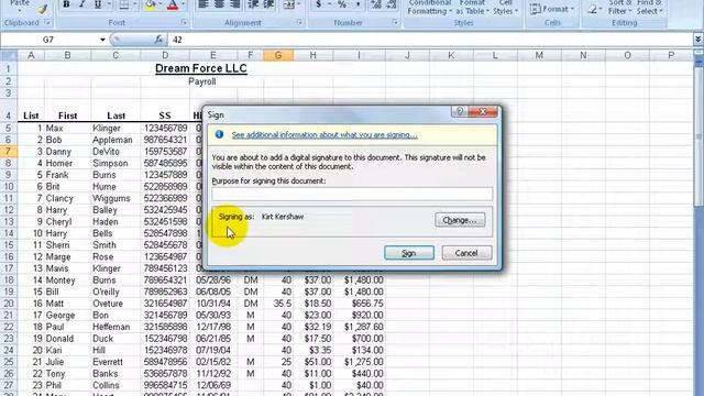 Excel 2007: Digital Signatures Or Digitally Signing смотреть онлайн