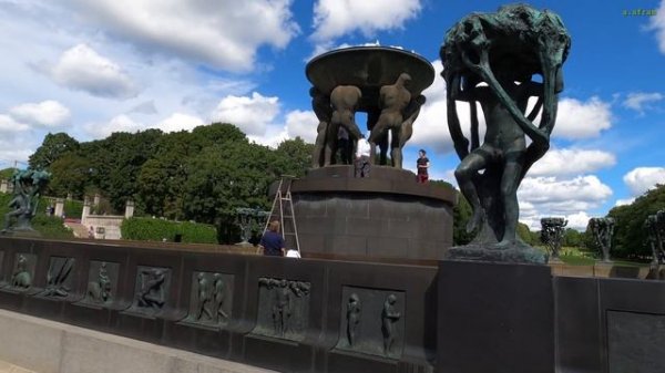[4K] Walking Tour of Frogner Park (The Vigeland Park) Oslo Norway