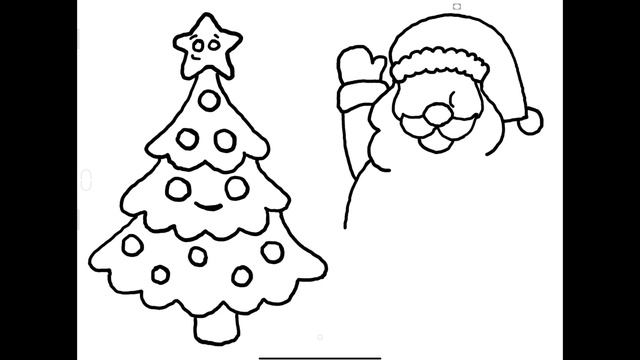 Drawing a Christmas tree with Santa Claus | Рисуем новогоднюю ёлку с дед морозом | Bolalar uchun смотреть онлайн