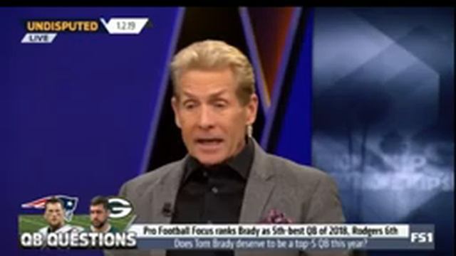 Skip Bayless REACT Pro Football Focus ranks Brady as 5th-best QB of 2018, Rodgers 6th - Undisputed смотреть онлайн
