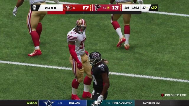 Madden 23 Game 6 49ers Cpu Vs Falcons Cpu Franchise смотреть онлайн