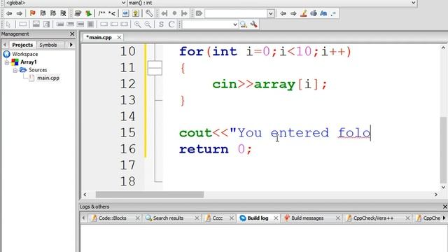 C++ Program to input 10 numbers in array and display them смотреть онлайн