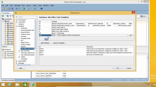 Oracle SQL Developer Tips : Using code templates смотреть онлайн