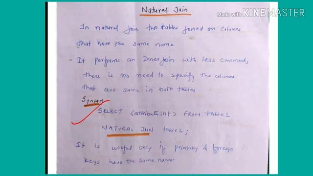 Natural JOIN in SQL - lecture61/DBMS смотреть онлайн