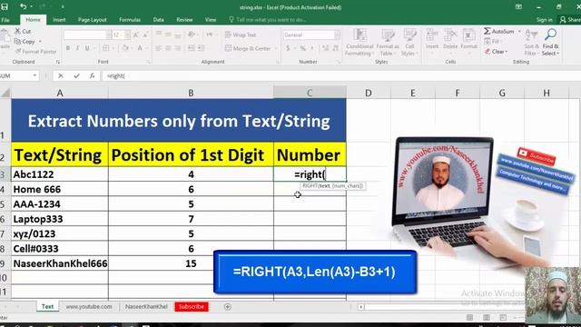 Extract Separate Numbers From Text String in Excel | Split Text and numbers into Separate Columns смотреть онлайн