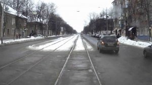 Вид из кабины трамвая. 5-й маршрут (1-я часть)