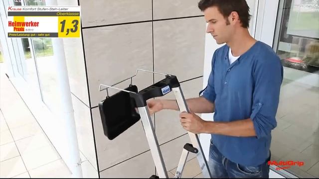 Лестница-стремянка KRAUSE с системой MultiGrip смотреть онлайн