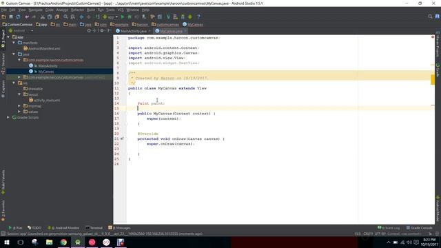 Draw rectangle on a Canvas in Android Studio Tutorial смотреть онлайн