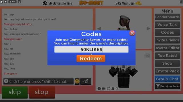 Roblox RO-MEET CODES смотреть онлайн