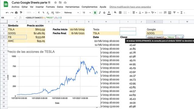 Como utilizar GOOGLE FINANCE en Google Sheets смотреть онлайн